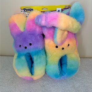 Peeps Colorful Bunny Plush Slippers & Handband